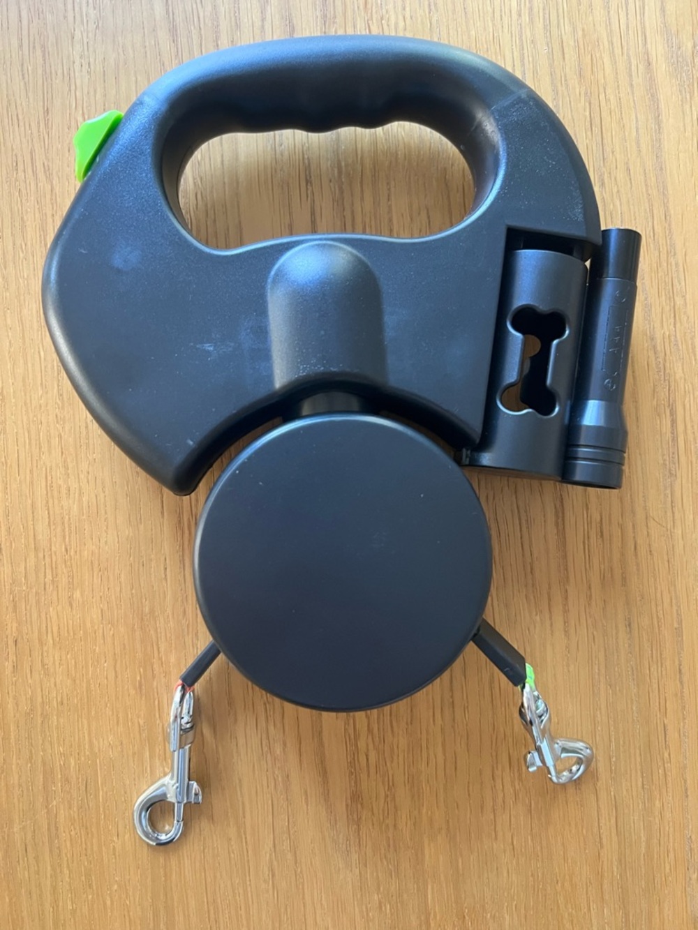 Black Retractable Dual-Leash with Handle